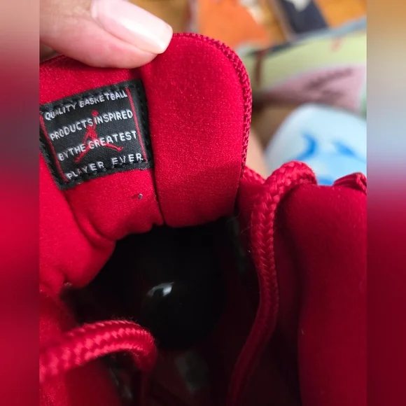 Nike Red and White High-Top Sneakers with Air Cushioning - Picture 6 of 7